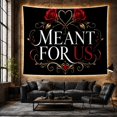 thumbnail image 5 of Meant For Us Message With Red Roses and Heart Outline, Romantic Gothic Style for Couples, Love Wall Decor, Wedding Gift, Tapestry Wall Hanging for Bedroom and Living Room, 5 of 6