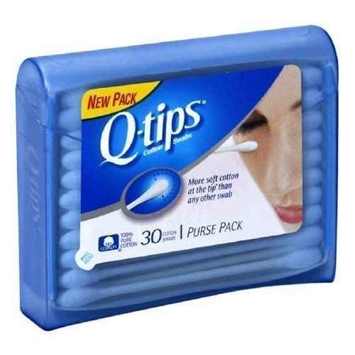 QTips Cotton Swabs Purse Travel Size Pack, 30 Count Pack of 12 by Q