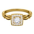 thumbnail image 2 of Aonejewelry 0.50 Ct Diamond Halo Square Cut Engagement Ring In 14K Yellow Gold, 2 of 4