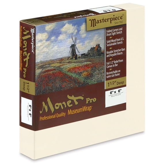 Masterpiece Monet Pro Linen Canvas - 6" x 6", Oil Primed