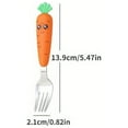 thumbnail image 3 of 1pc/3pcs Carrots Design Utensil Set Kids Dinnerware Stainless Steel Spoon Fork Flatware With Box Baby Feeding Kitchen Tableware Supplies, 3 of 5