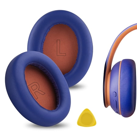 Geekria QuickFit Replacement Ear Pads Compatible with Anker Soundcore Life Q10 Q10 Life 2 NEO BT Headphones Ear Cushions (Blue / Orange)