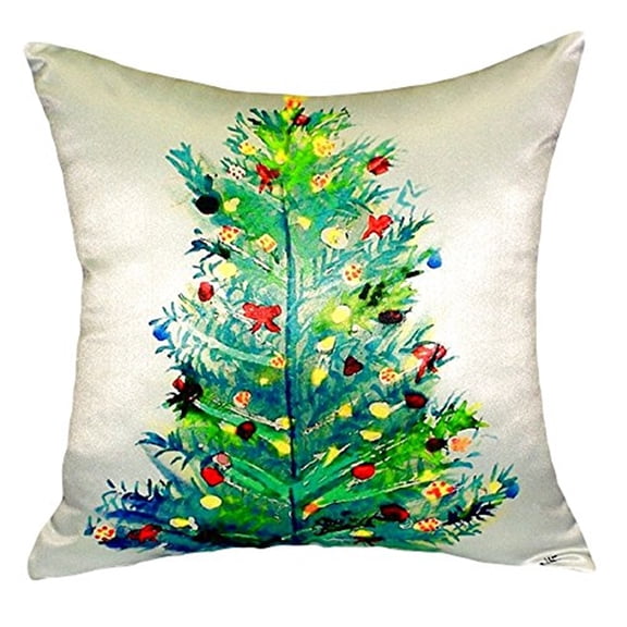 Betsy Drake Christmas Tree No Cord Throw Pillow