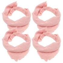 4 Pcs Dining Room Napkins Gauze Mouth Linen Square Dinner Banquet Party Washable Indoor Soft Pink Cotton