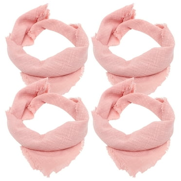 4 Pcs Dining Room Napkins Gauze Mouth Linen Square Dinner Banquet Party Washable Indoor Soft Pink Cotton