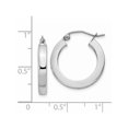 thumbnail image 2 of 14K White Gold Small Square Tube Hoop Earrings 3/4 Inch (3.00 mm), 2 of 4
