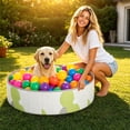 thumbnail image 4 of LOWLHOME Foldable Play Ball Pool For Pet, Hard Plastic Kiddie Pool for Dogs, Portable Pool for Backyard Summer, Indoor Outdoor Playpen, Easy to Assemble and Storage, Included 200pcs 4 in Ball, White, 4 of 5