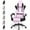 710-Pink, variant on Luxvie Pink Gaming Chair with Footrest High Back Ergonomic Office Gamer Chair with Massage and Headrest Lumbar Support Swivel Computer Game Chair Cute Bunny Ears for Adults
