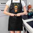 thumbnail image 2 of Cute Cartoon Sloth Design Black Bib Apron with 2 Pockets Adjustable Neck Strap & Side Ties Perfect for Cooking in the Kitchen - 2 Pack for Men & Women, 2 of 6