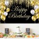 thumbnail image 4 of Happy Birthday Backdrop Banner,Black Gold Birthday Banner Decoration Background,Happy Birthday Sign Poster Photo Booth Banner for Indoor Outdoor Perso, 4 of 4