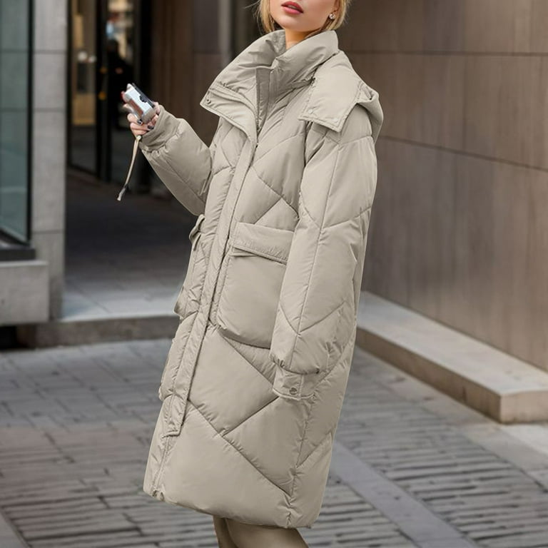 HAPIMO Women'S Long Down Jacket Hoodie Winter Puffer Jacket