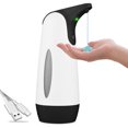 thumbnail image 1 of Dispensador de jabón automático, dispensador de jabón con sensor infrarrojo sin contacto de 400 ml, con carga USB y resistente al agua, dispensador de jabón eléctrico para baño, cocina Fokelyi 221014-4, 1 of 9