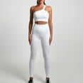 thumbnail image 4 of Workout Sets for Women 2 Piece Seamless High Waisted Leggings with Sleeveless Crop Tops Exercise Sport Outfits White, 4 of 4