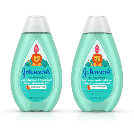 (2 pack) (2 pack) Johnson’s Detangling 2-in-1 Kids Shampoo & Conditioner, 13.6 fl. oz