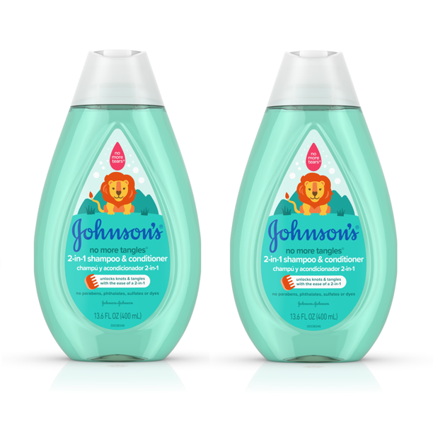 (2 pack) Johnson’s Detangling 2in1 Kids Shampoo & Conditioner, 13.6