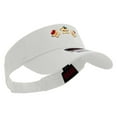thumbnail image 4 of Cute Christmas Stars Embroidered Cotton Twill Sun Visor - White OSFM, 4 of 5
