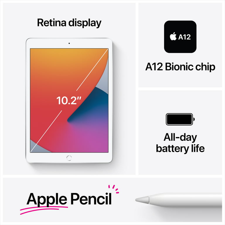 Apple 10.2-inch iPad (8th Gen) Wi-Fi 128GB - Silver