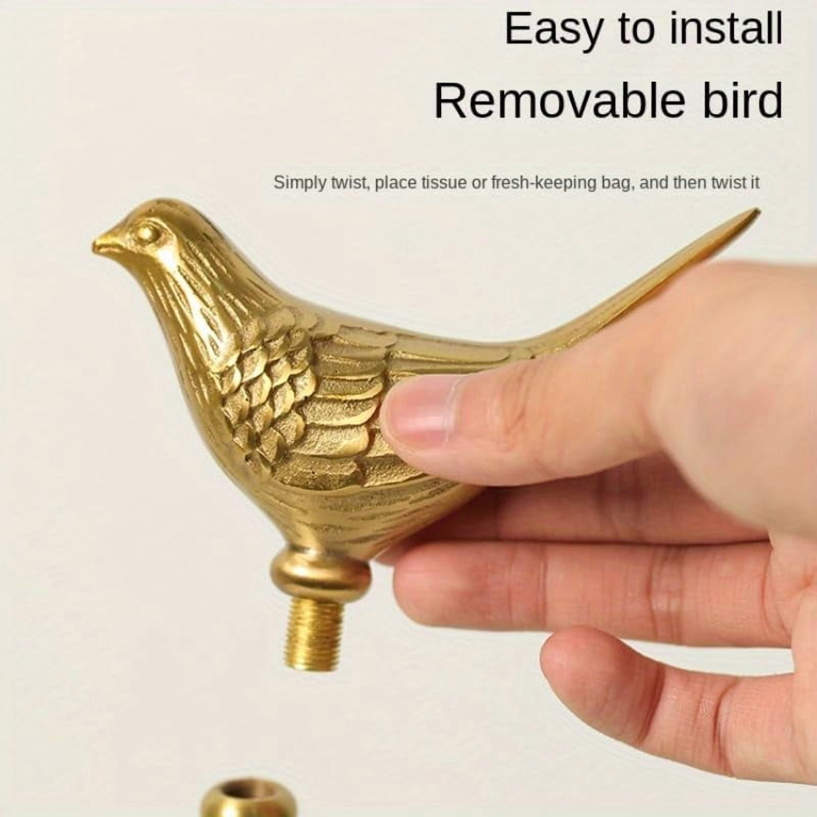 Luxurious Gold Paper Towel Holder Countertop, Brass Paper Towel Holder for Kitchen, Unique Gold Bird Decor - Sturdy, Durable, and Elegant Home Decor for Kitchen