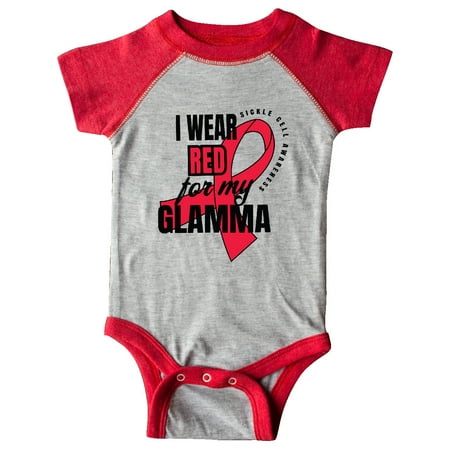 

Inktastic Sickle Cell Awareness I Wear Red For My Glamma Gift Baby Boy or Baby Girl Bodysuit