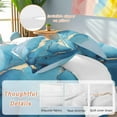 thumbnail image 2 of Teal Blue Duvet Cover Set Twin Size, Ombre Marble Stone Gold Cracks Modern Abstract Art 4 Piece Soft Microfiber Bedding Set with 1 Duvet Cover, 1 Flat Sheet, 2 Pillowcases, 2 of 9