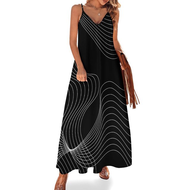 Vestido de rayas blancas y negras, estilo óptico, estilo urbano, escote en V, estilo bohemio, para playa, estampado elegante, tallas 4XL y 5XL