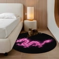 thumbnail image 2 of Round Area Rug 4 Ft, Dragon Flames Washable Non-Slip Circle Carpet for Living Room/Bedroom, Purple Dragons Abstract Modern Art Low-Profile Crawling Mats Collection Rugs for Indoor, 2 of 8