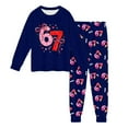 thumbnail image 3 of SonxaHe Little Boy Valentine's Day Outfits Six Seven Print Long Sleeve Soft Tshirt Pants Sleepwear Loose Comfy Nightwear Outfits Blue,Sized 5-6, 3 of 3