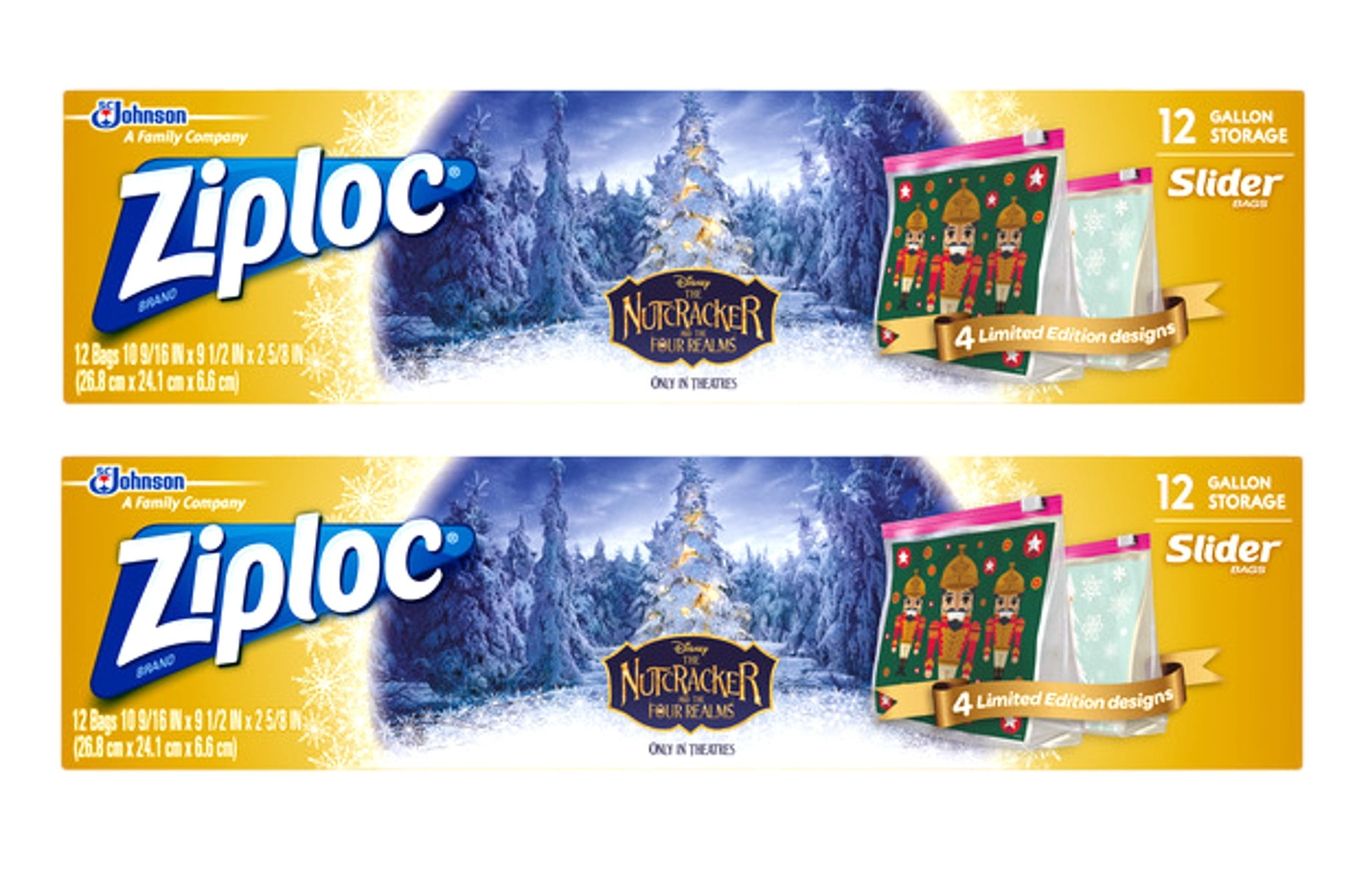 Holiday Ziploc Bags The Nutcracker Gallon Storage Bags, 2 Boxes (12