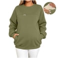 thumbnail image 3 of Jsaierl Women's Maternity Sweatshirts Loose Fit Solid Color Crewneck Nursing Sweatshirt Going Out Pullover Comfort Long Sleeve Tops Fall Fashion S-2XL, 3 of 10