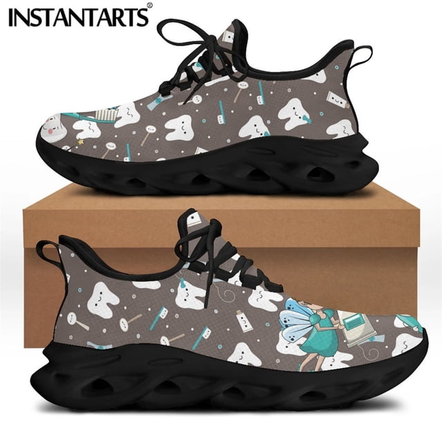 Zapatos dentales informales para mujer, zapatillas de deporte transpirables con cordones y diseño de hada de dentista, color rosa, para primavera,