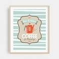 thumbnail image 2 of Rise & Shine Coffee is Brewing // Typography // Seafoam Blue-Green, Khaki Brown, Red, Yellow, White // Kitchen Decor // V2 - Digital Art Coffee Kitchen Decor Unframed Wall Art Print 20 x 24 inches, 2 of 13