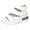 White, variant on Rokment Platform Wedge Sandals for Women 2026 Summer Trendy Casual Leather Open Toe Adjustable Ankle Strap Chunky High Heels Comfortable Walking Dressy Shoes Black Size 6.5