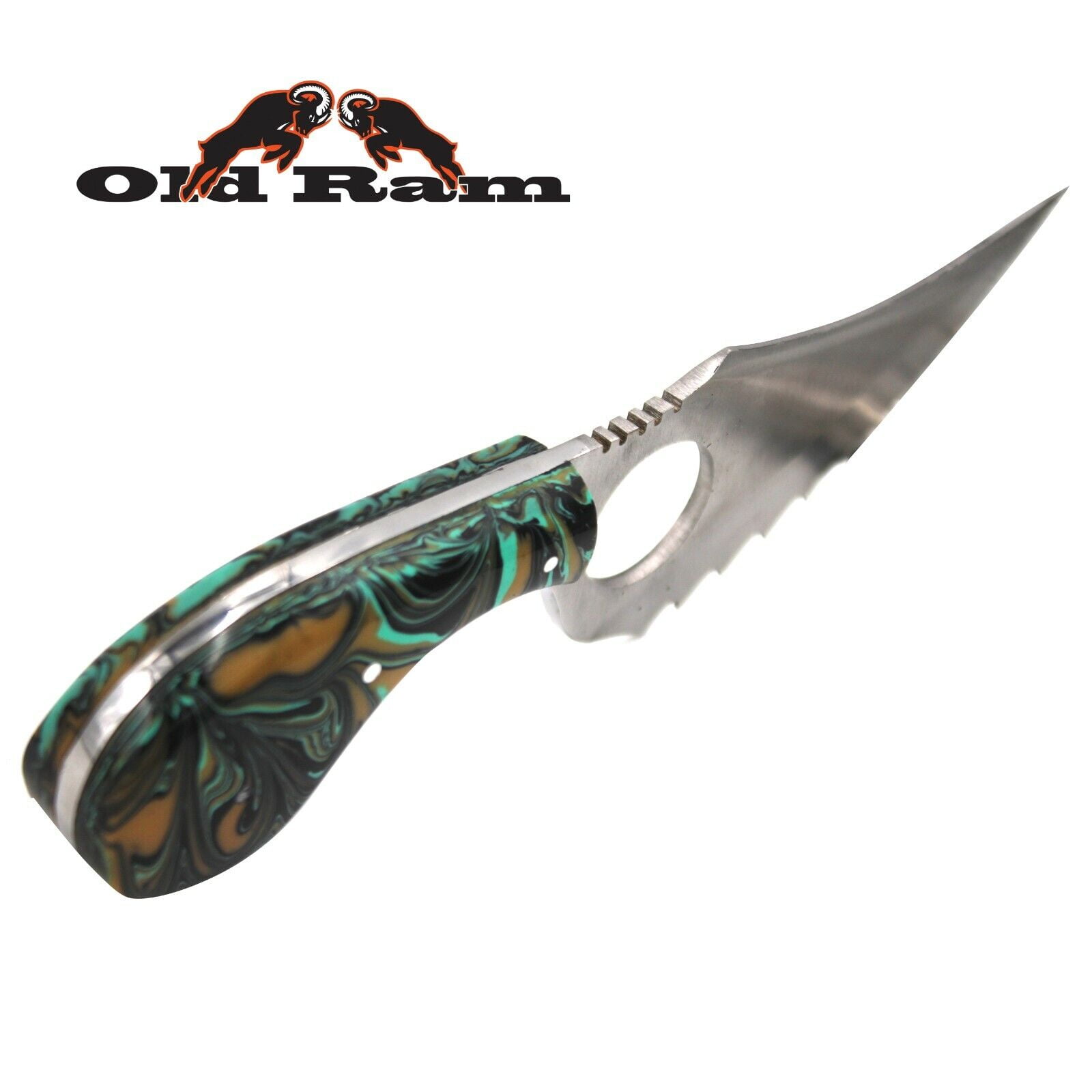 Old Ram Fixed Blade Skinner Knife w/Leather Sheath