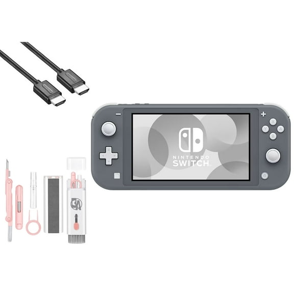 Pre-Owned Nintendo Switch Lite - Gray with BOLT AXTION Cleaning Kit   HDMI Bundle