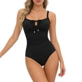 thumbnail image 5 of CHGBMOK Womens One Piece Swimsuits Sexy Front Tie Bathing Suit Tummy Control Slimming Swimsuits Spaghetti Straps Swimwear, 5 of 7