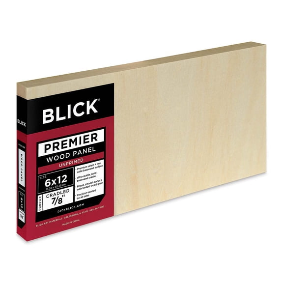 Blick Premier Wood Panel - 6" x 12", 7/8" Traditional Profile, Cradled