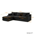 thumbnail image 4 of 120" Cloud Couch Sectional for Living Room, Down Filled Convertible L Shape Couch with Ottoman,Black, 4 of 8