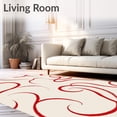 thumbnail image 2 of ODIKA 2'x3' Machine Washable Non-Slip Area Rug, Minimalist Zen Flowing Abstract Brushstroke Monochromatic High Traffic Rug, Red, 657804, 2 of 7
