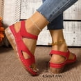 thumbnail image 3 of Sandales Compensées pour Femmes Respirantes Antidérapantes Sandales de Marche Bride à la Cheville Légères à Enfiler Chaussures Habillées Rouges Taille 8, 3 of 7