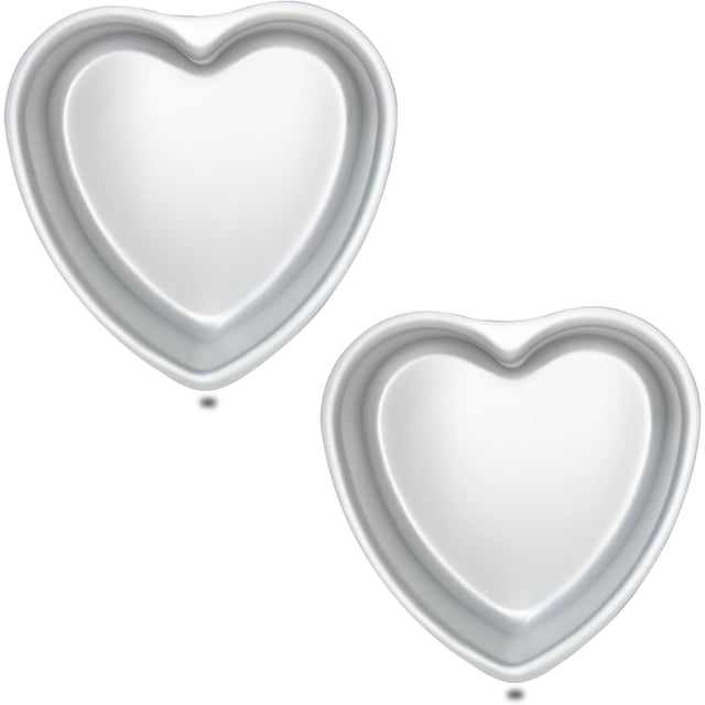 Juego de 2 Moldes de Aluminio en Forma de Corazón de 8 Pulgadas para Hornear Pasteles de Boda y San Valentín