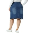 thumbnail image 3 of Agnes Orinda Women's Plus Size Pencil Skirt for Women Casual Slim Side Slit Jean Denim Skirts, 3 of 5