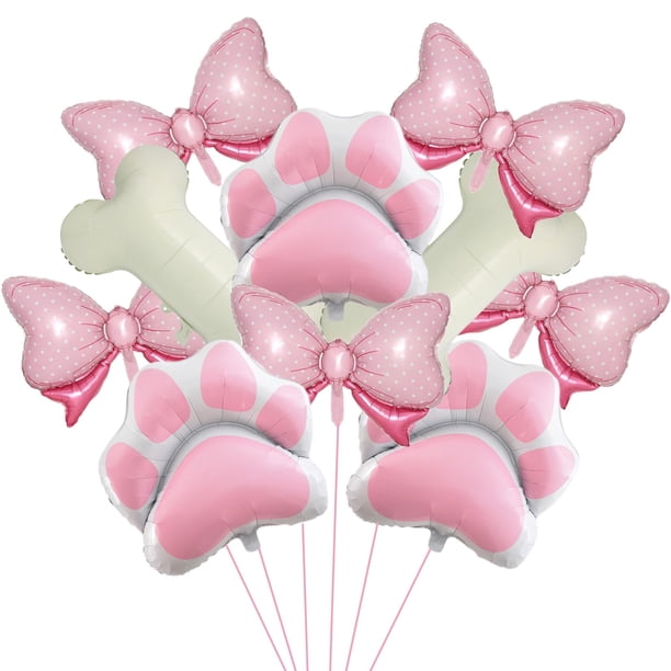 Juego de globos GLASNES con diseño de perro, 10 piezas, con 2 láminas óseas