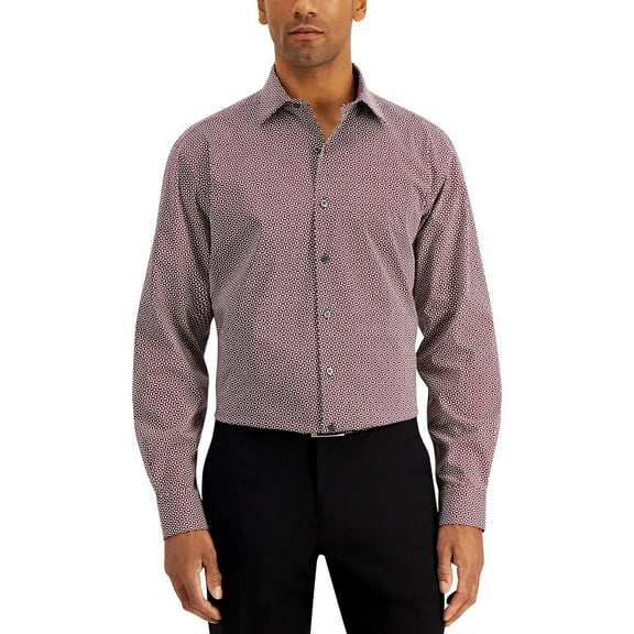Alfani Mens Regular Fit Button Down Dress Shirt