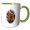Green/White, variant on 3drose, Marmot with Pink Rhododendron Background, 11oz Mug