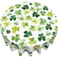 thumbnail image 2 of St.Patrick''s Day Tablecloth Round 60 Inch,Green Shamrock Table Cloth,Stain Resistance Polyester Spring Table Covers for Kitchen Dining,Small Tablecloth for Parties Picnic, 2 of 6