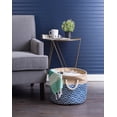 thumbnail image 4 of DII 16" Round Modern Fabric Large Burlap Diamond Storage Bin in Navy, 4 of 4