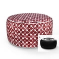 thumbnail image 1 of FBTS Prime Inflatable Footstool Ottoman Red Geometry Round 21x9 Inch Patio Foot Stools and Ottomans Portable Footrest, 1 of 4