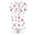 thumbnail image 5 of Simua Two Piece Summer Cooling Pajamas for Women, Women's Cute Printed Button Round Neck Short Sleeve Shirts with Shorts Loose Nightwear Pjs Set, Size S-XXXL, 5 of 6