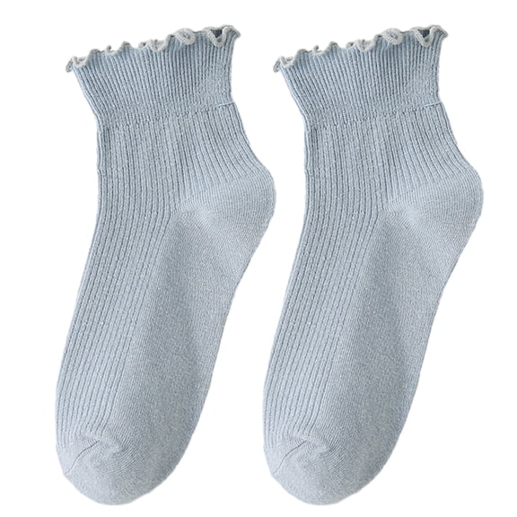Aellinatey Womens Lolitas Ruffle Ankle Socks Breathable Cotton Socks Frilly Crew Socks