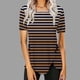 thumbnail image 2 of Blusas de Manga Corta para las Mujeres, Botón Impreso Casual Abajo Cuello Redondo Superior, Tela de Imitación Ligera, 2 of 5